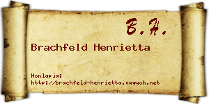 Brachfeld Henrietta névjegykártya
